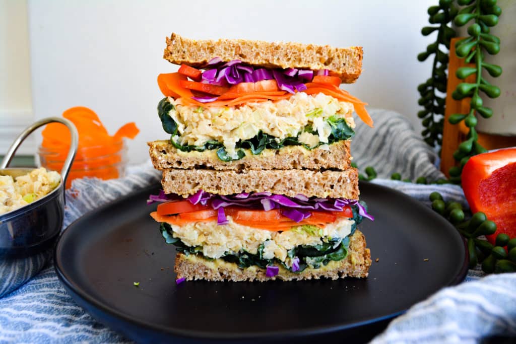 Double Stacked Chickpea Salad Sandwich