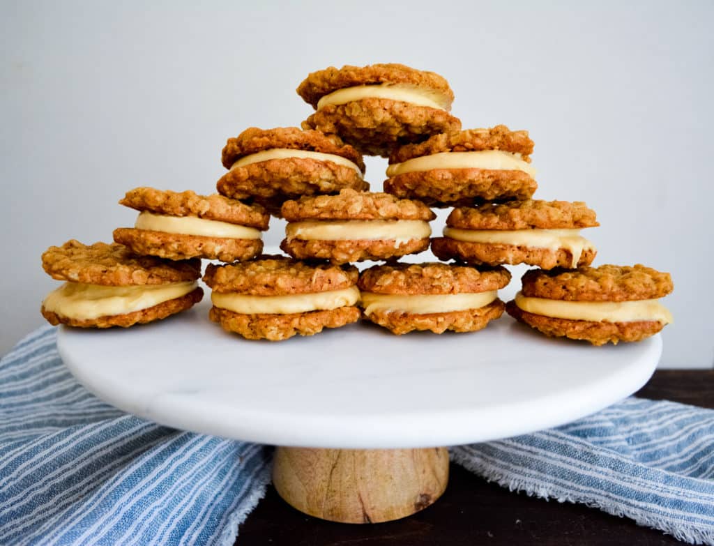 Stack of oatmeal cream pies
