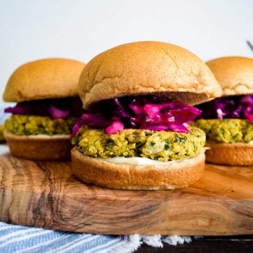 Completed Falafel Burgers