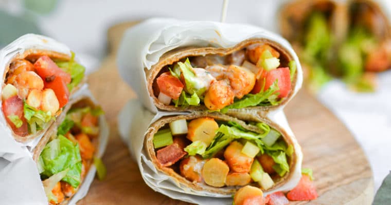 Buffalo Chickpea Wraps with Ranch