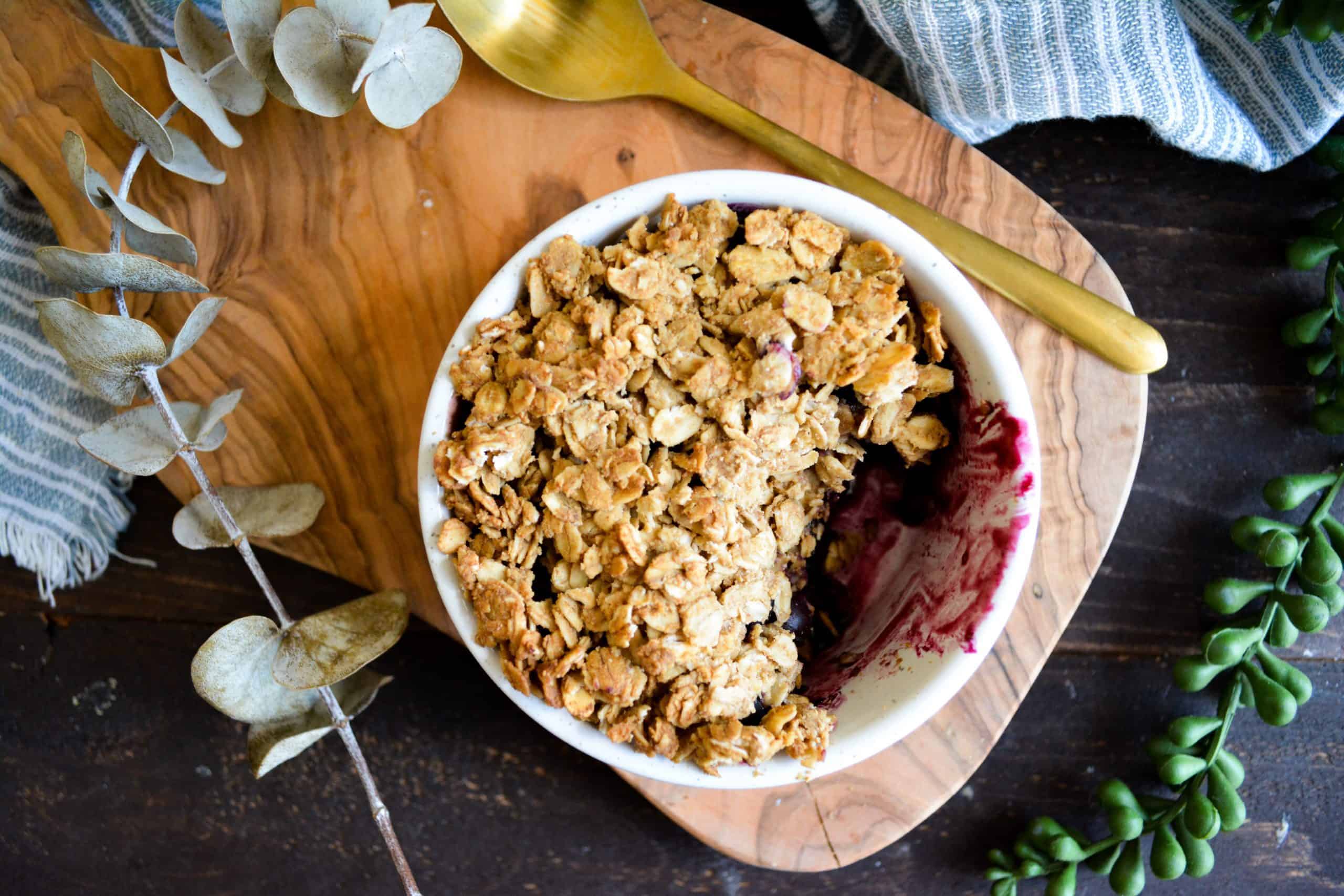 Healthy Berry Crisp for One