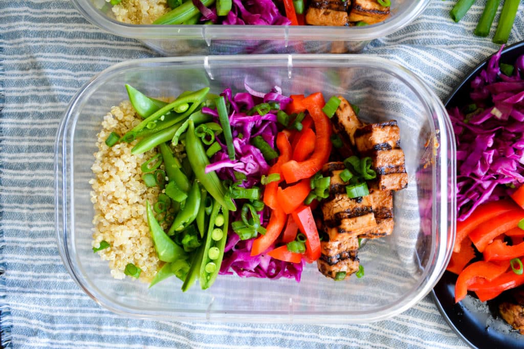 Meal prepped grain bowls