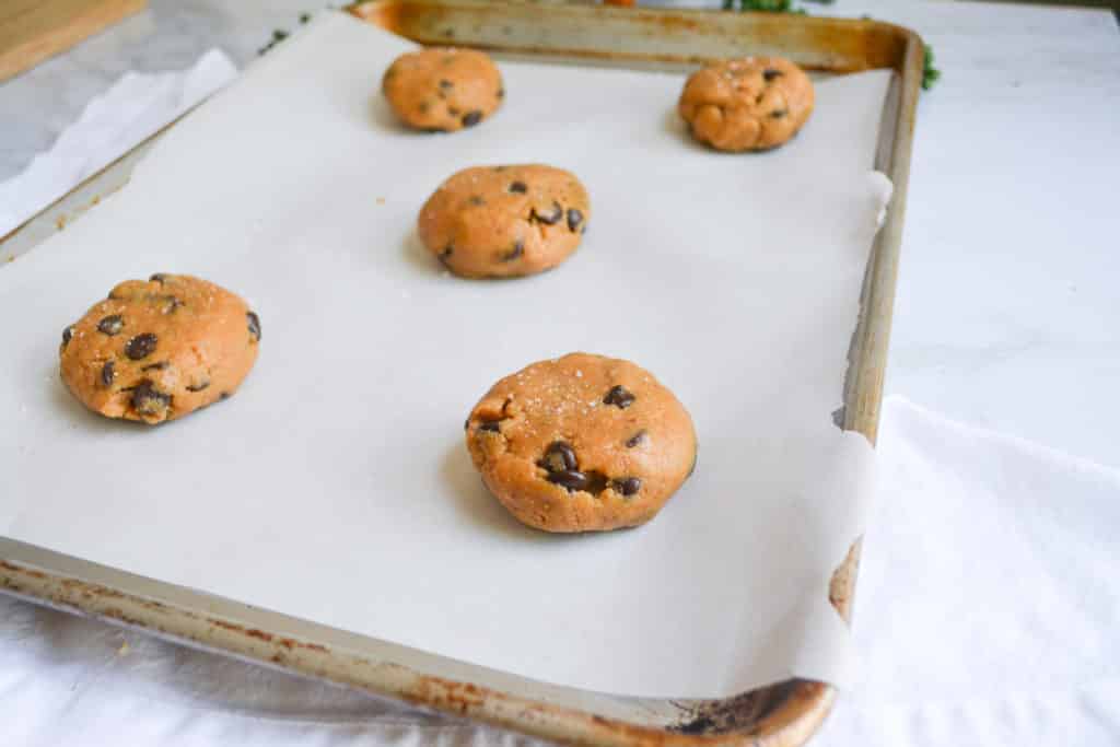 Cookies on a metal sheet pan
