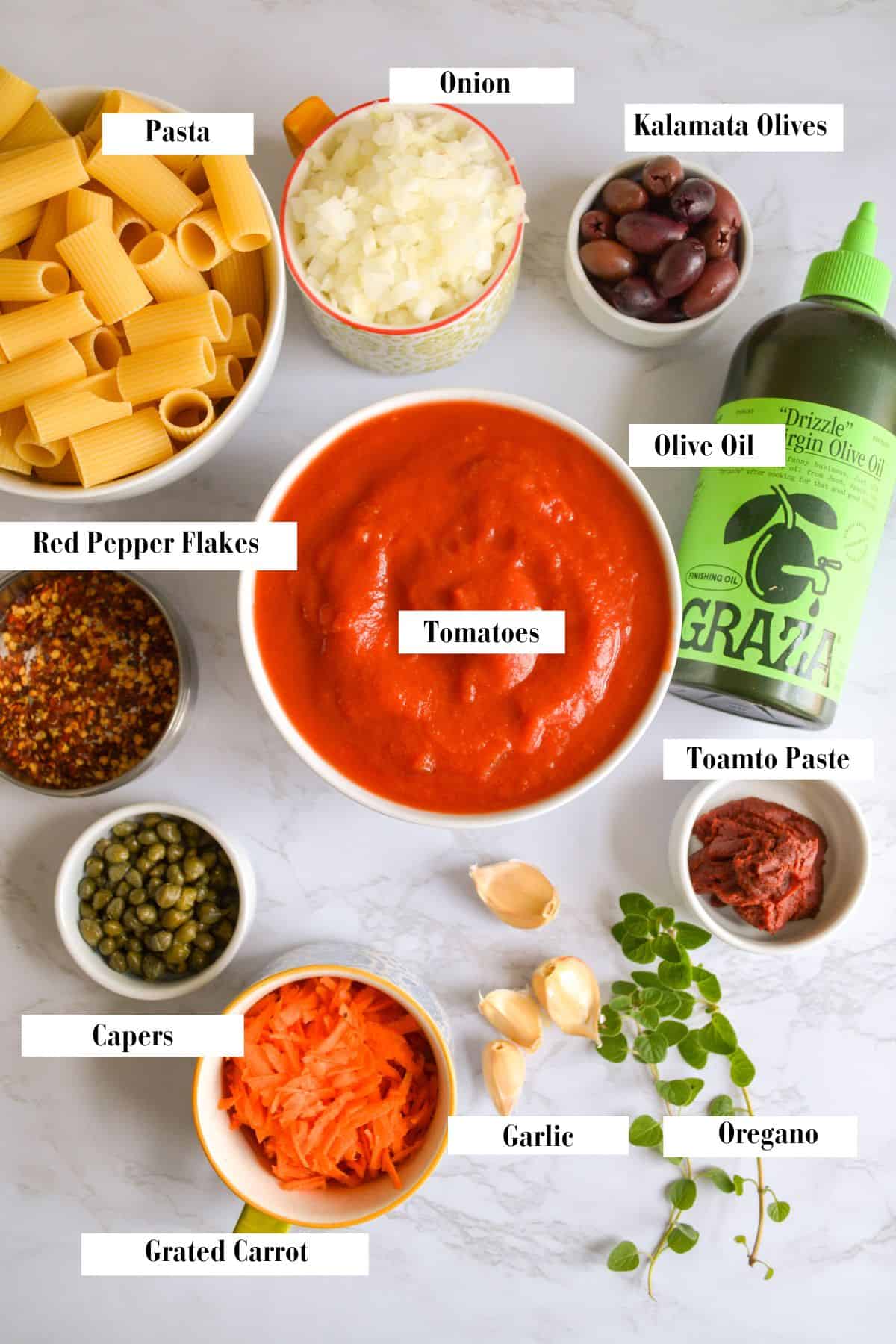Overhead shot of ingredients needed to make this recipe.