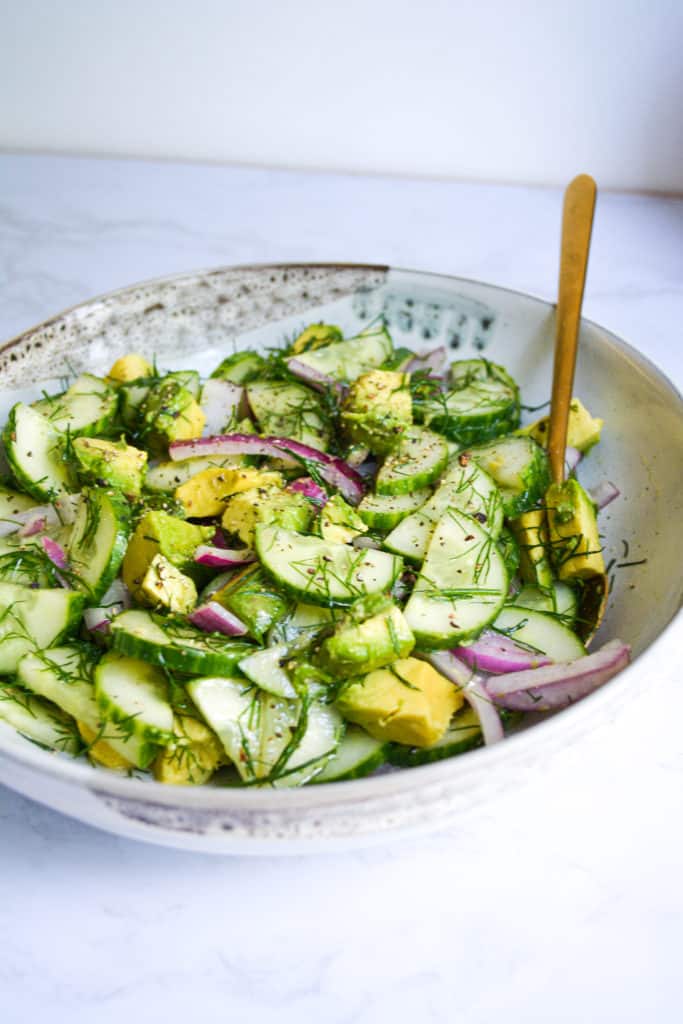Portrait of 15 Minute Cucumber and Avocado Salad