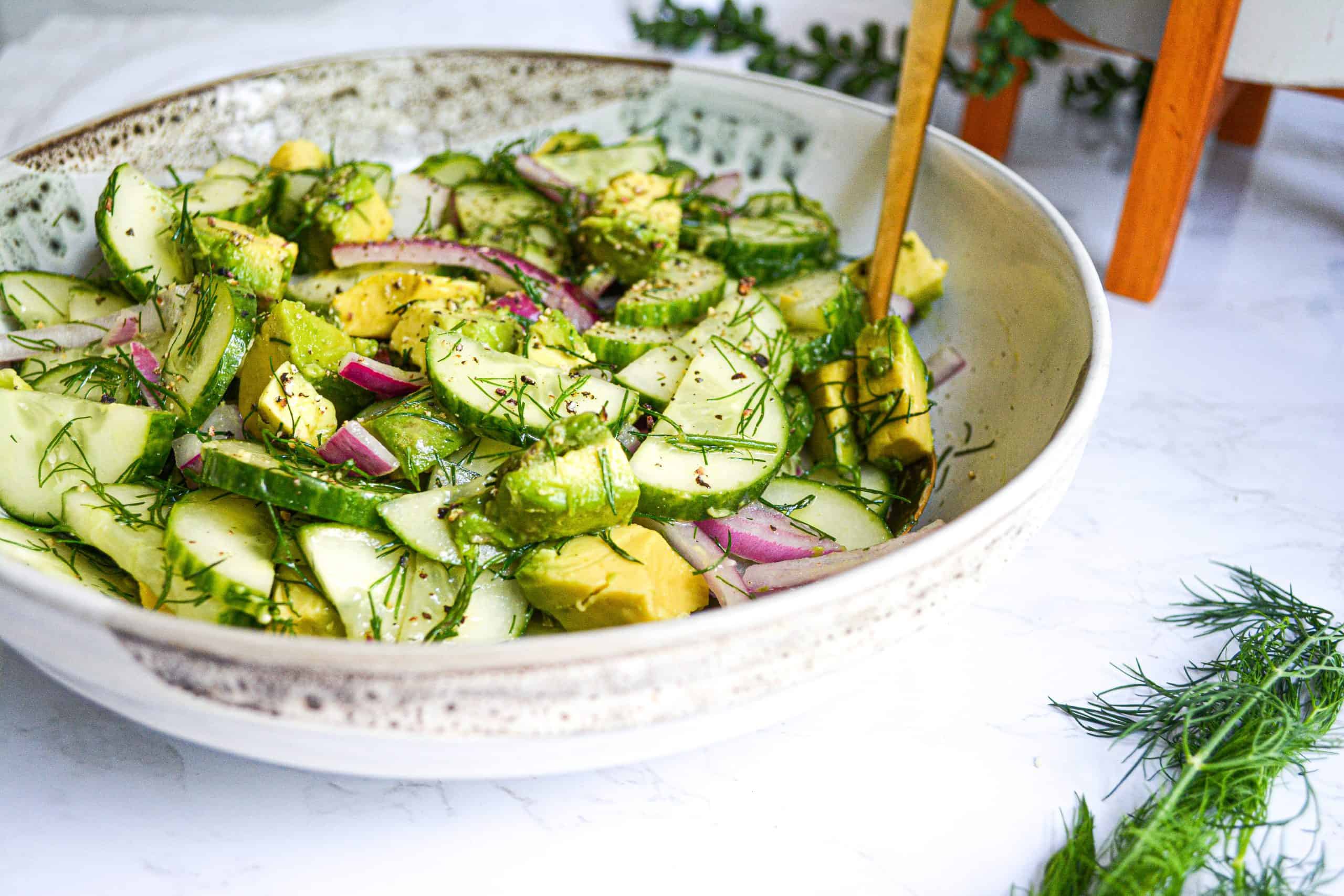 15-Minute Cucumber and Avocado Salad