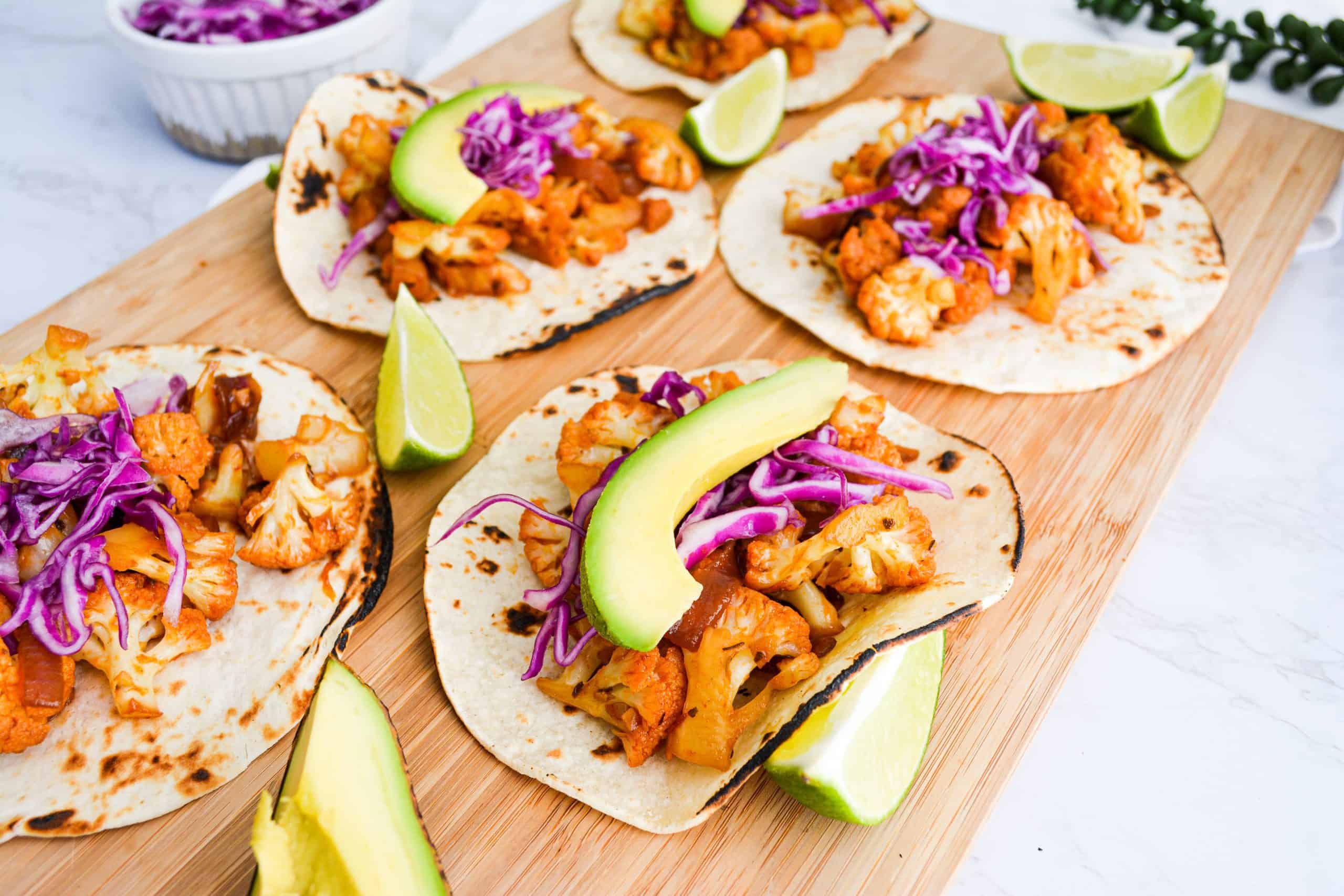 20 Minute Sweet and Spicy Agave Chipotle Cauliflower Tacos