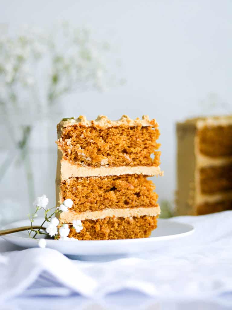 A slice of The BEST Pumpkin Spice Cake