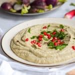 Oil Free Baba Ganoush on a plate