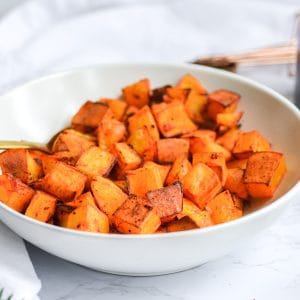 vegan roasted potatoes in a bowl