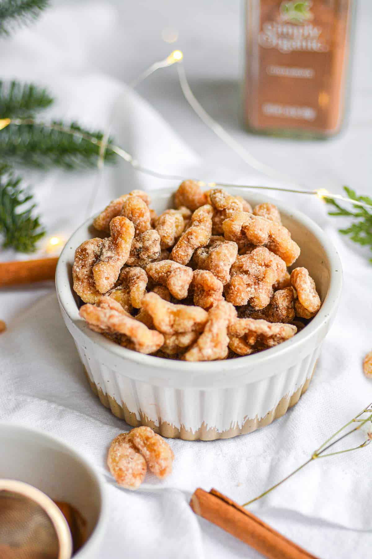 Candied nuts in a bowl