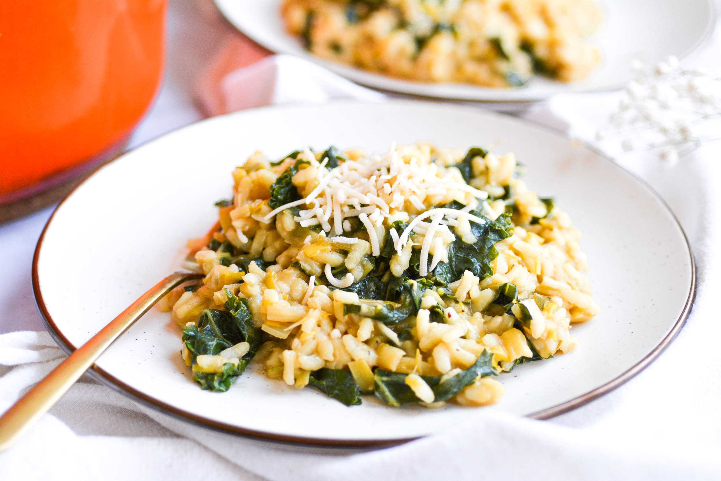 Vegan Leek and Kale Risotto- One-Pot Dinner