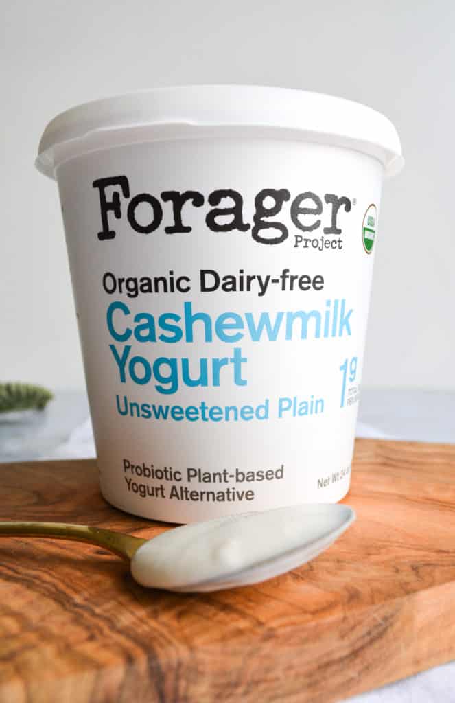 A container of Forager Project plain yogurt