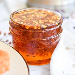 Hot Honey in a glass jar