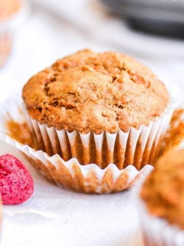 a muffin in a cupcake liner
