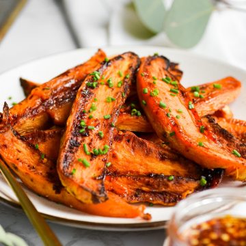 sweet potato wedges on a plate