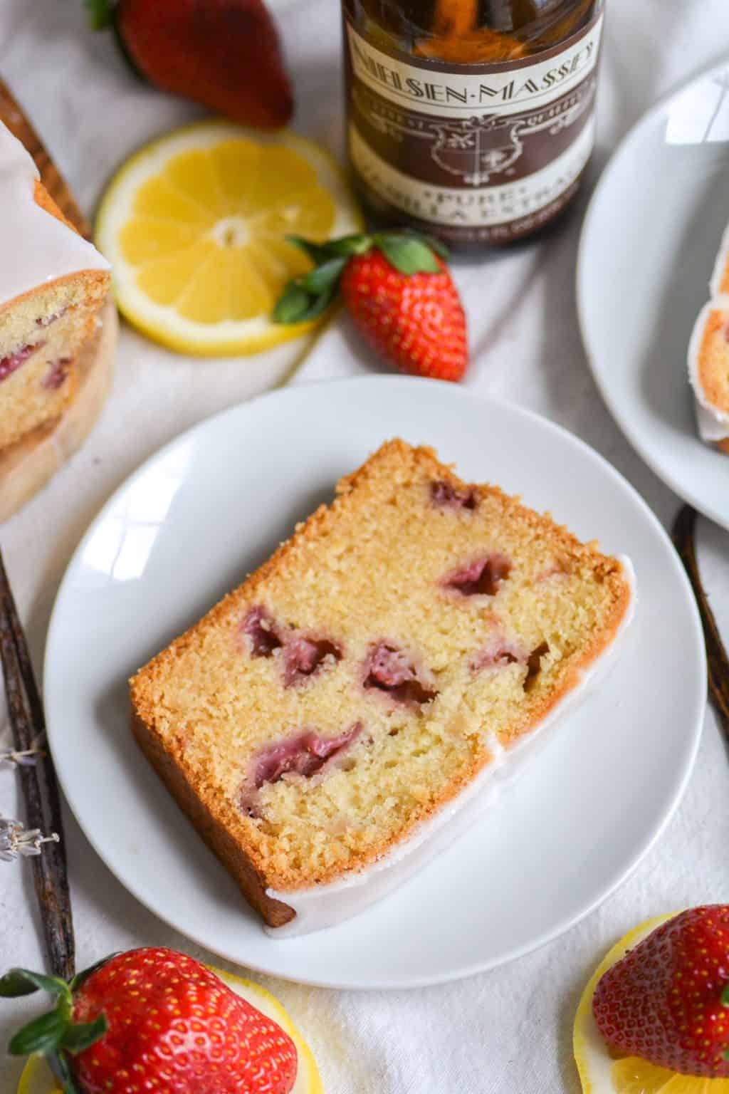 Easy Vegan Strawberry Pound Cake with Lemon Glaze Earthly Provisions