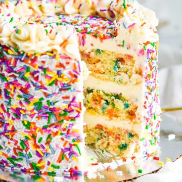 Inside shot of a vegan birthday cake