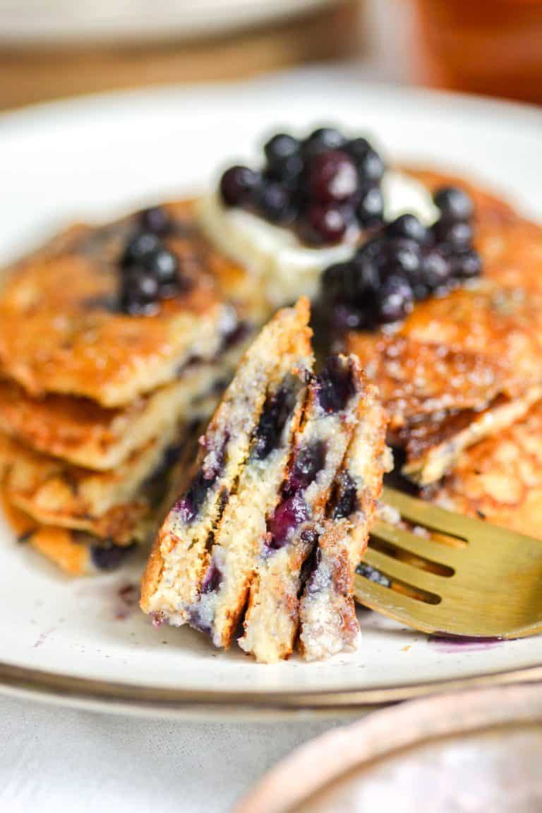Vegan Blueberry Oat Flour Pancakes (No Banana!) Earthly Provisions
