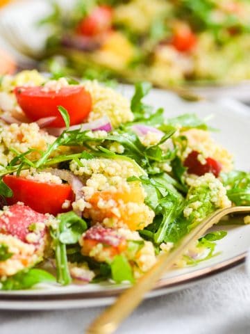 Vegan Couscous salad on a plate
