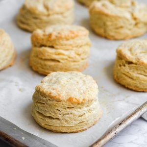 Vegan Buttermilk Biscuits on a baking tray