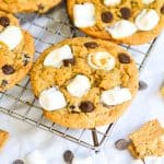 Vegan Smores Cookies on a wire cooling rack.