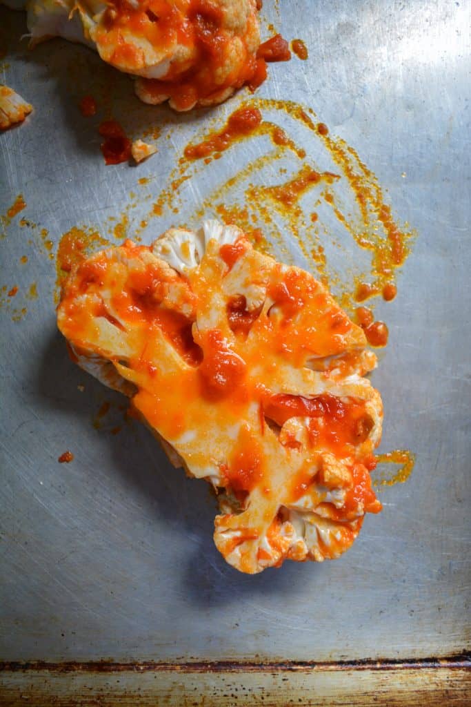 Vegan Harissa Butter Roasted Cauliflower Steaks - Earthly Provisions