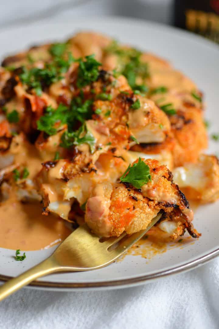 Vegan Harissa Butter Roasted Cauliflower Steaks - Earthly Provisions