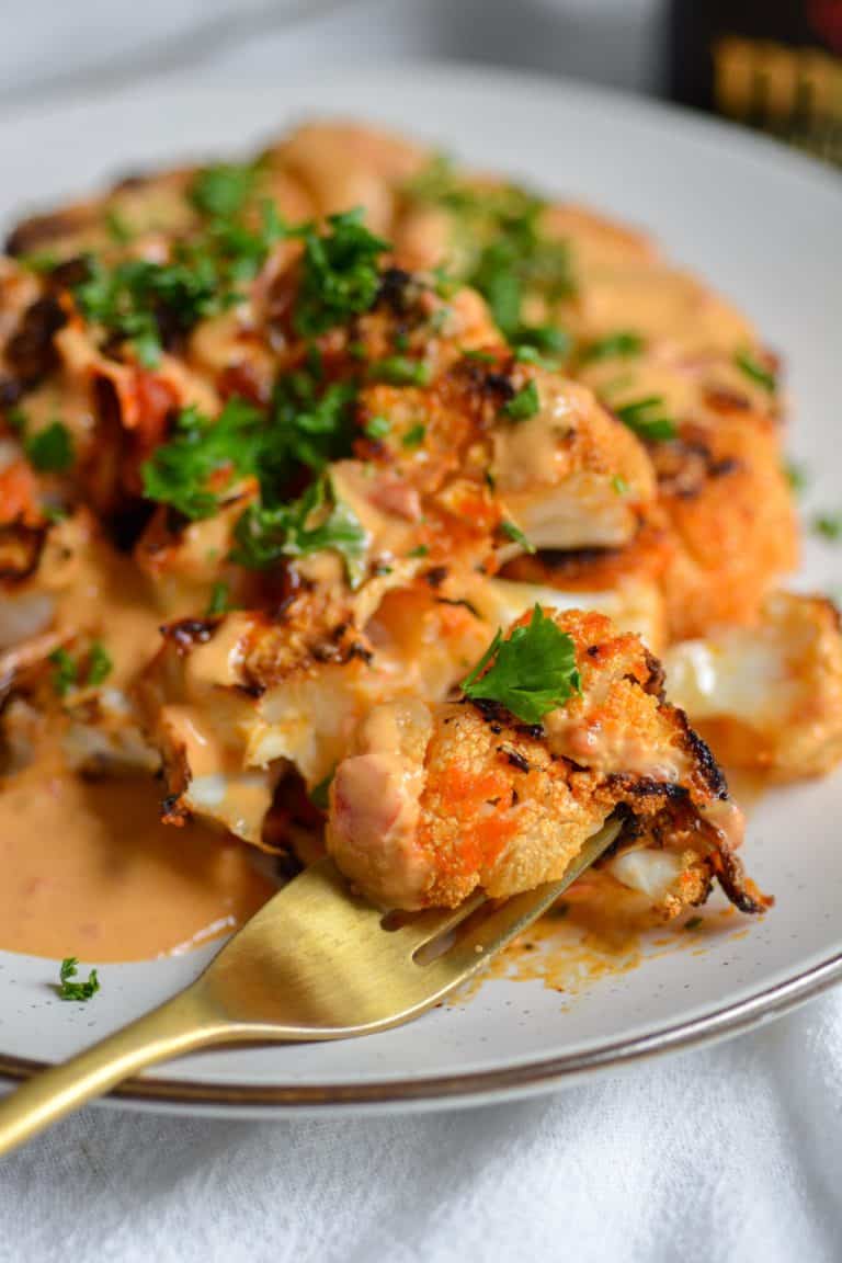 Vegan Harissa Butter Roasted Cauliflower Steaks - Earthly Provisions