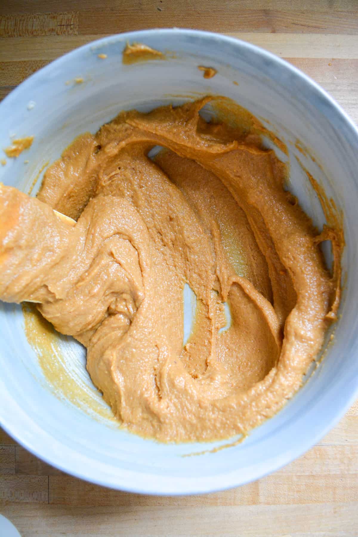 Peanut butter added into the vegan butter and brown sugar.