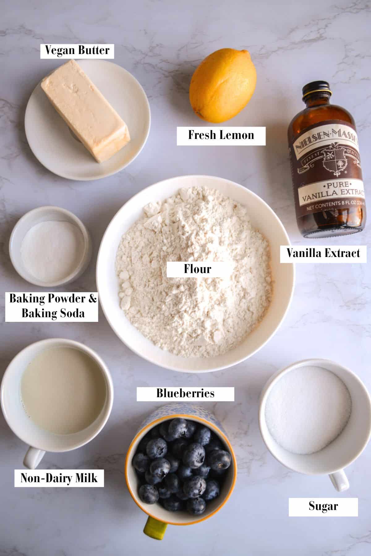 Ingredients for making this recipe on a marble surface.