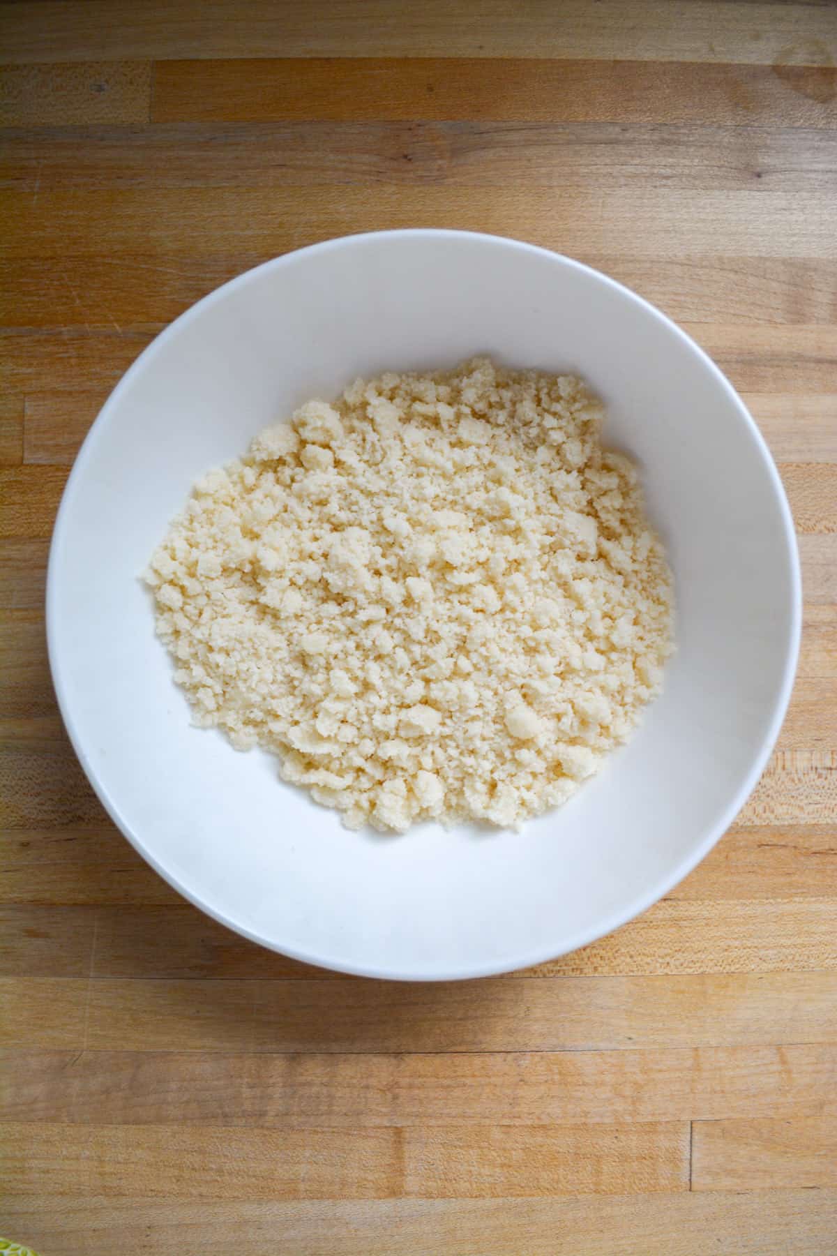 Crumb topping in a bowl.