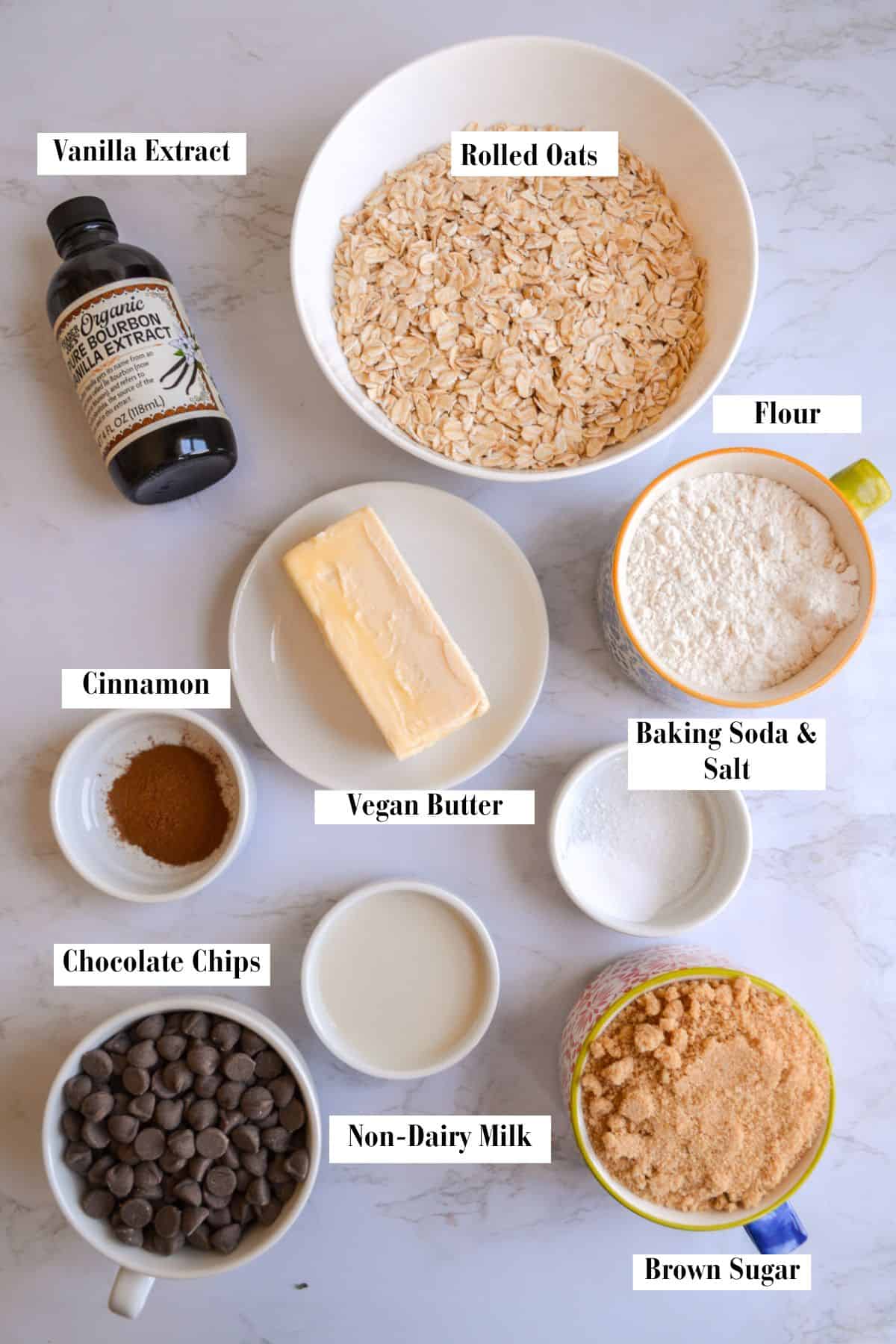The ingredients needed to make this recipe on a marble board.
