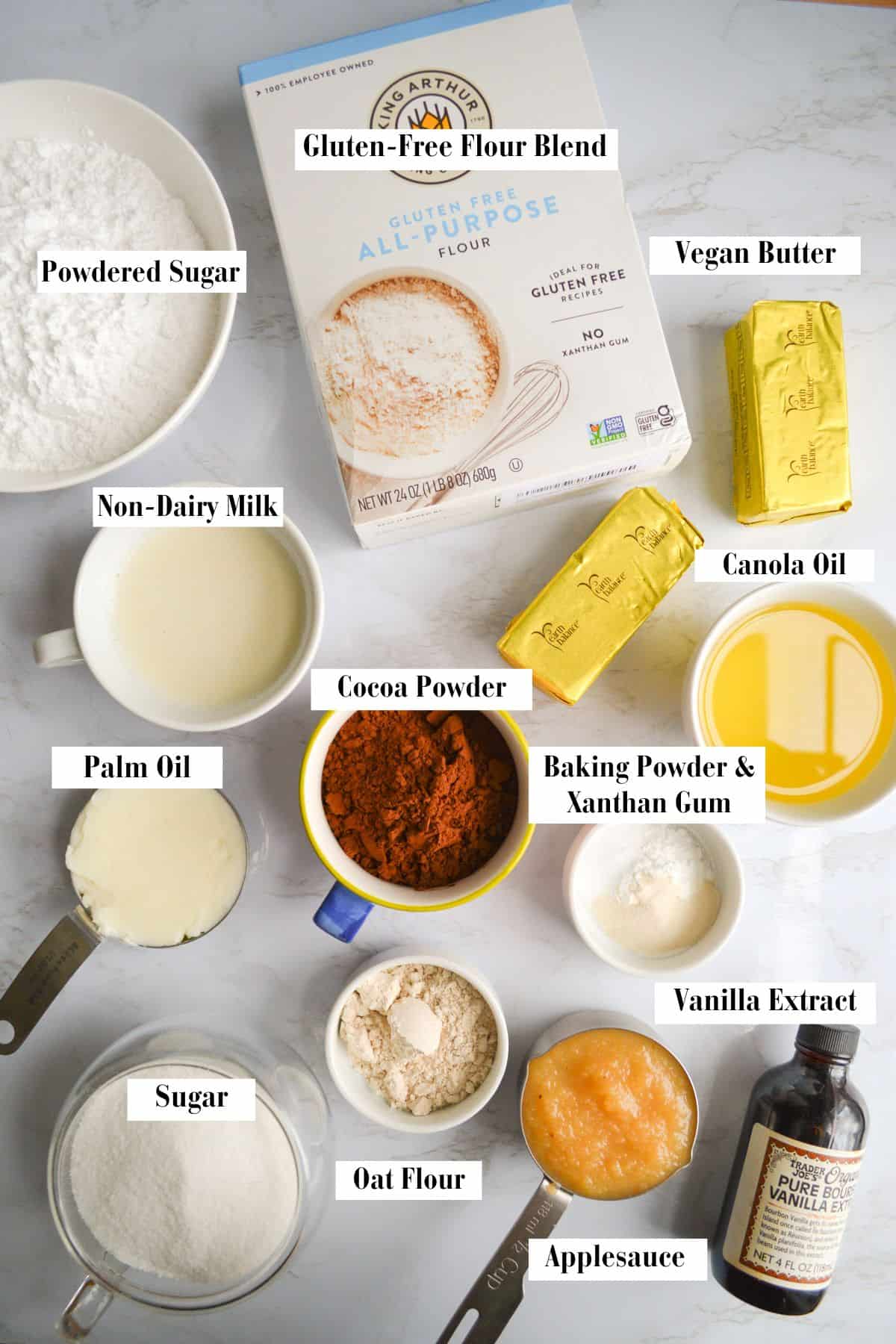 Ingredients needed to make this recipe on a marble board.
