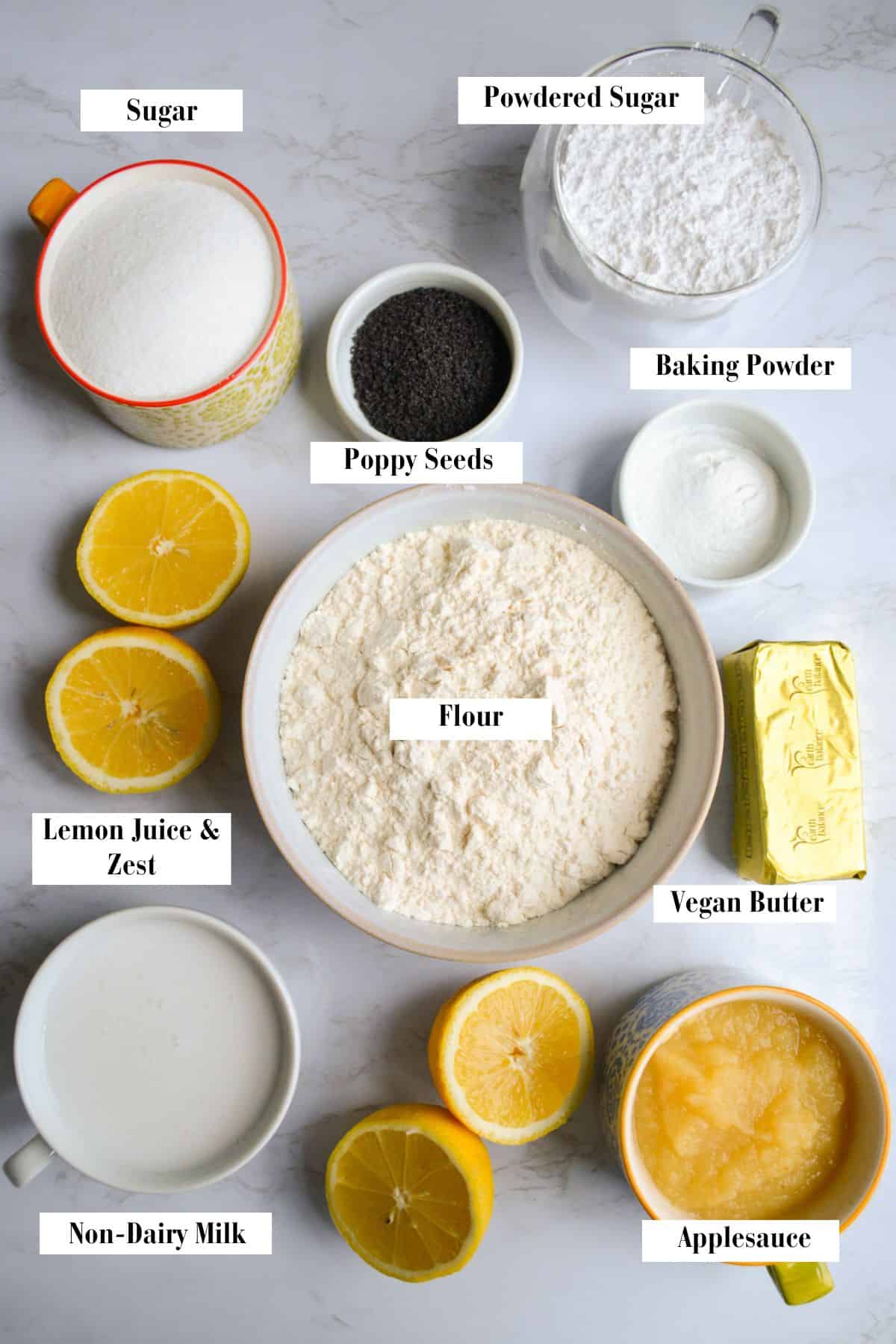 Ingredients needed to make this recipe on a marble board.