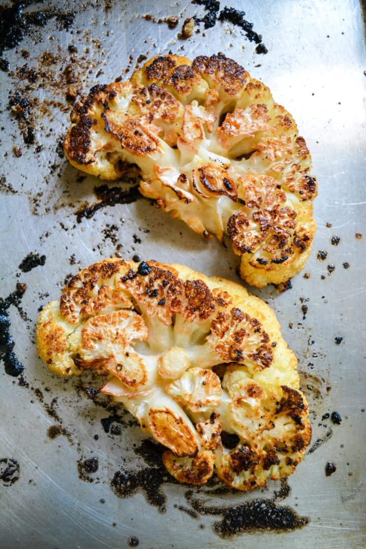 Vegan Roasted Cauliflower Steaks with Garlic Butter