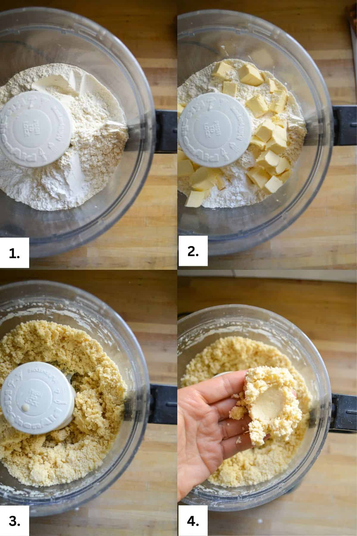 Step-by-step photos of making the vegan tart crust.