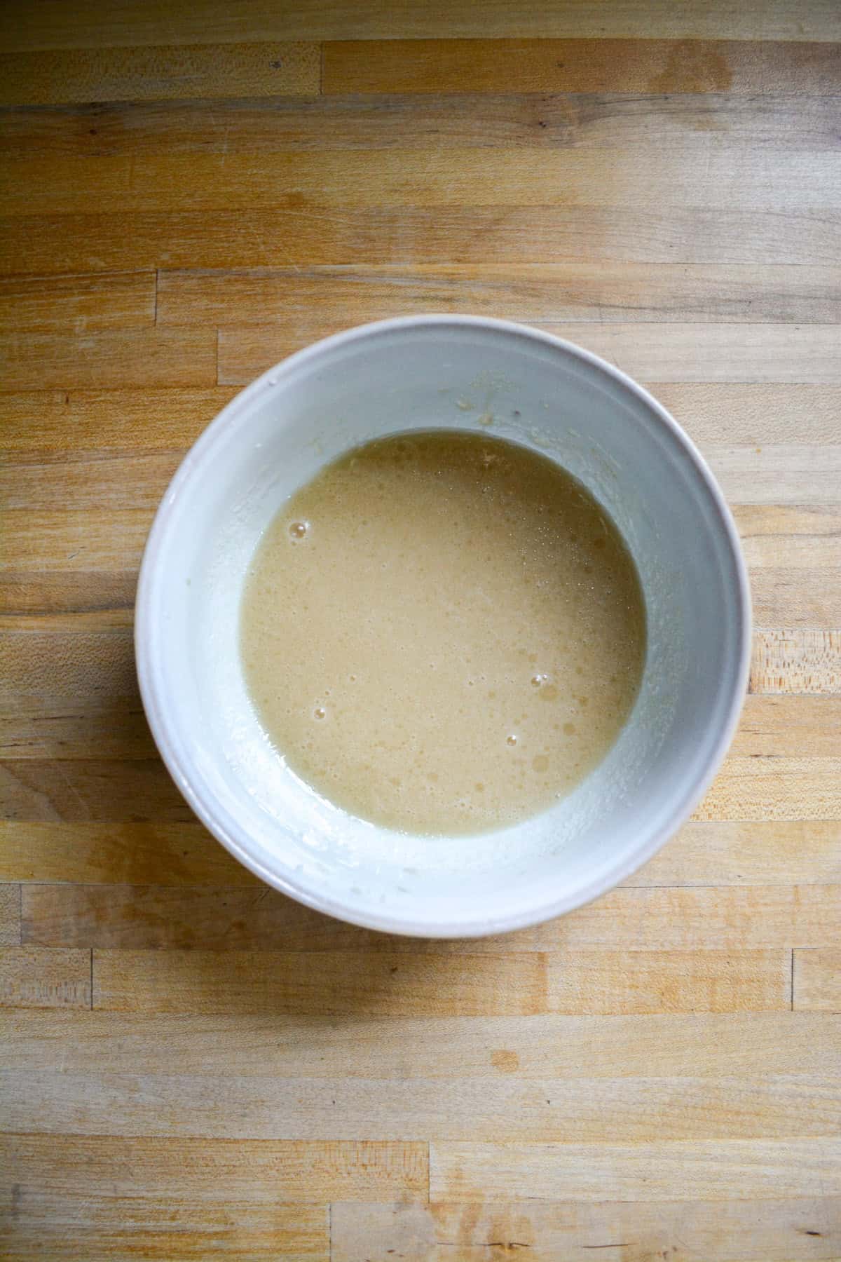 Wet ingredients for in a medium bowl.