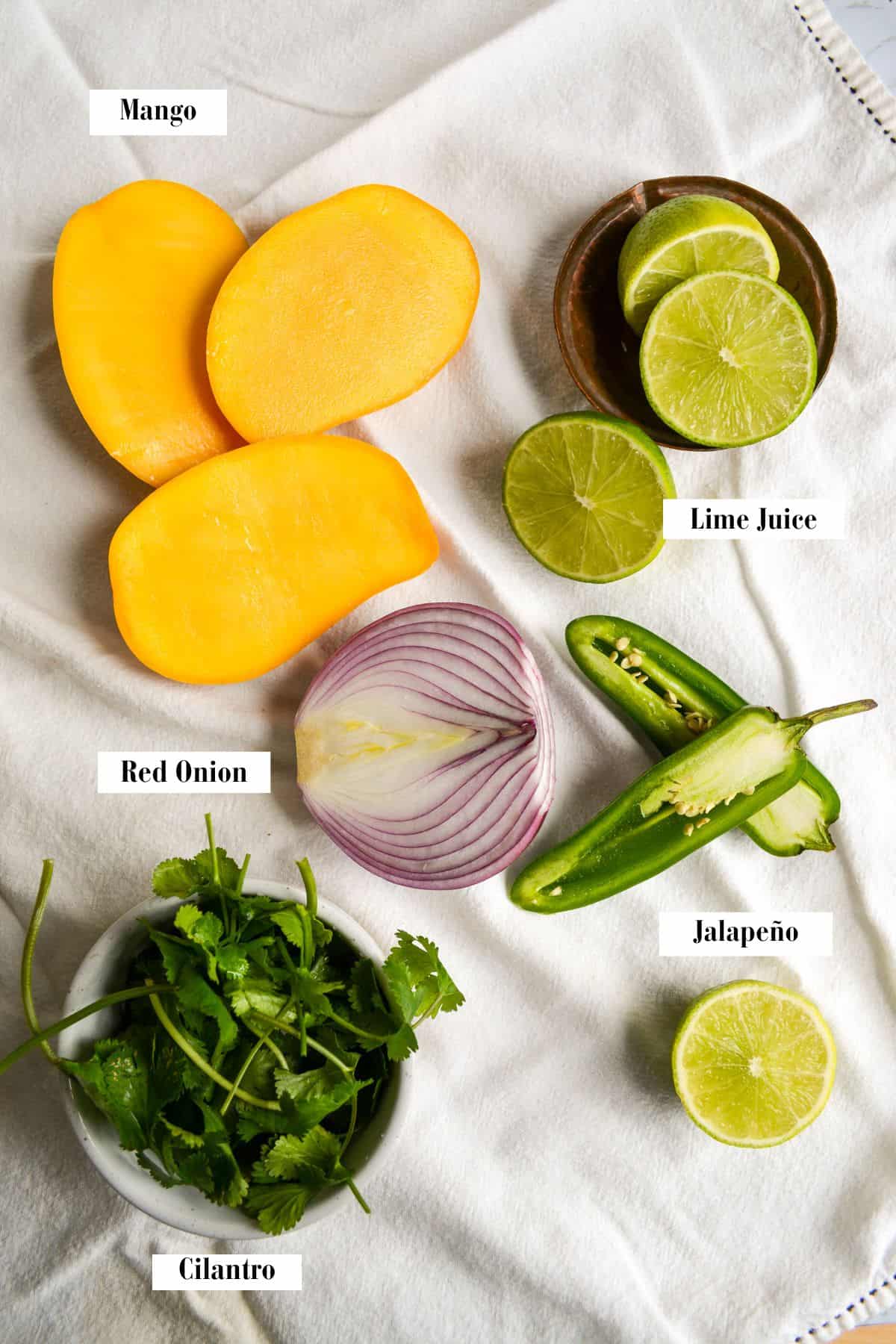 Ingredients for this recipe on a linen cloth.