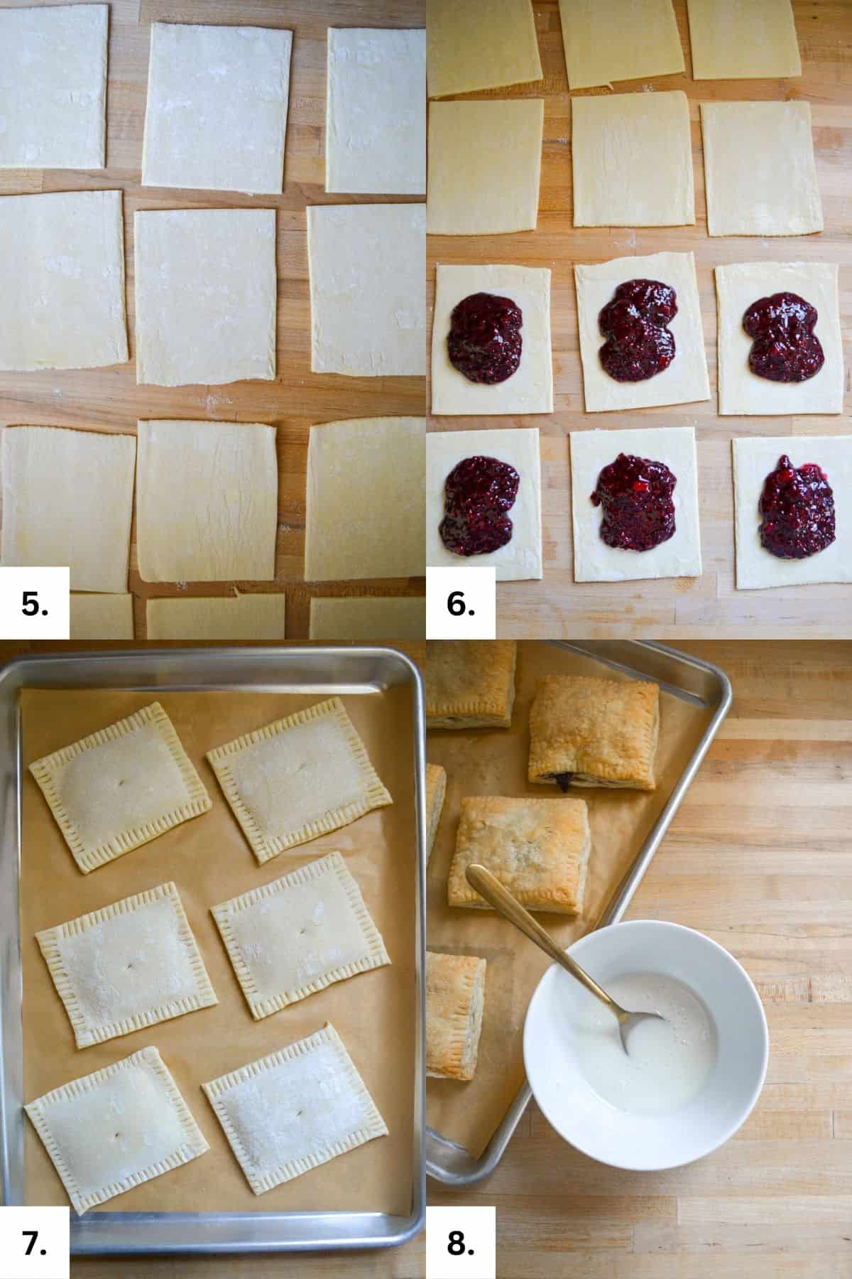 Filling and baking the hand pies.