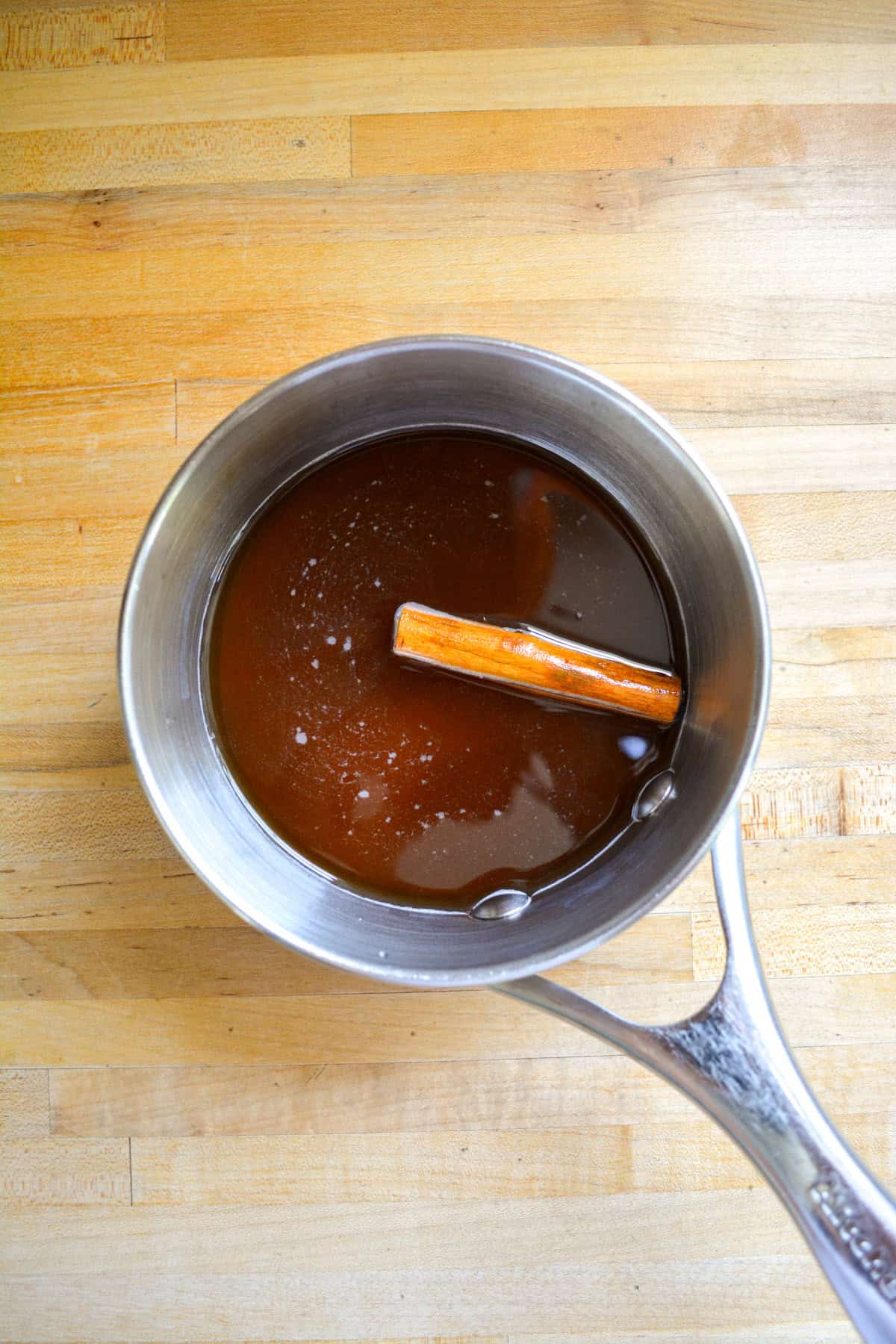 Ingredients in a saucepan.