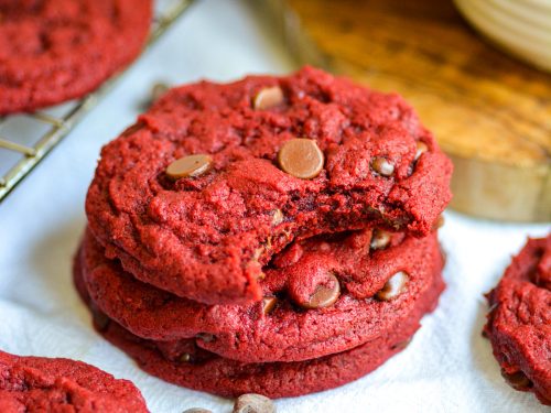 Red Velvet Chocolate Chip Cookies (Vegan!) - Earthly Provisions