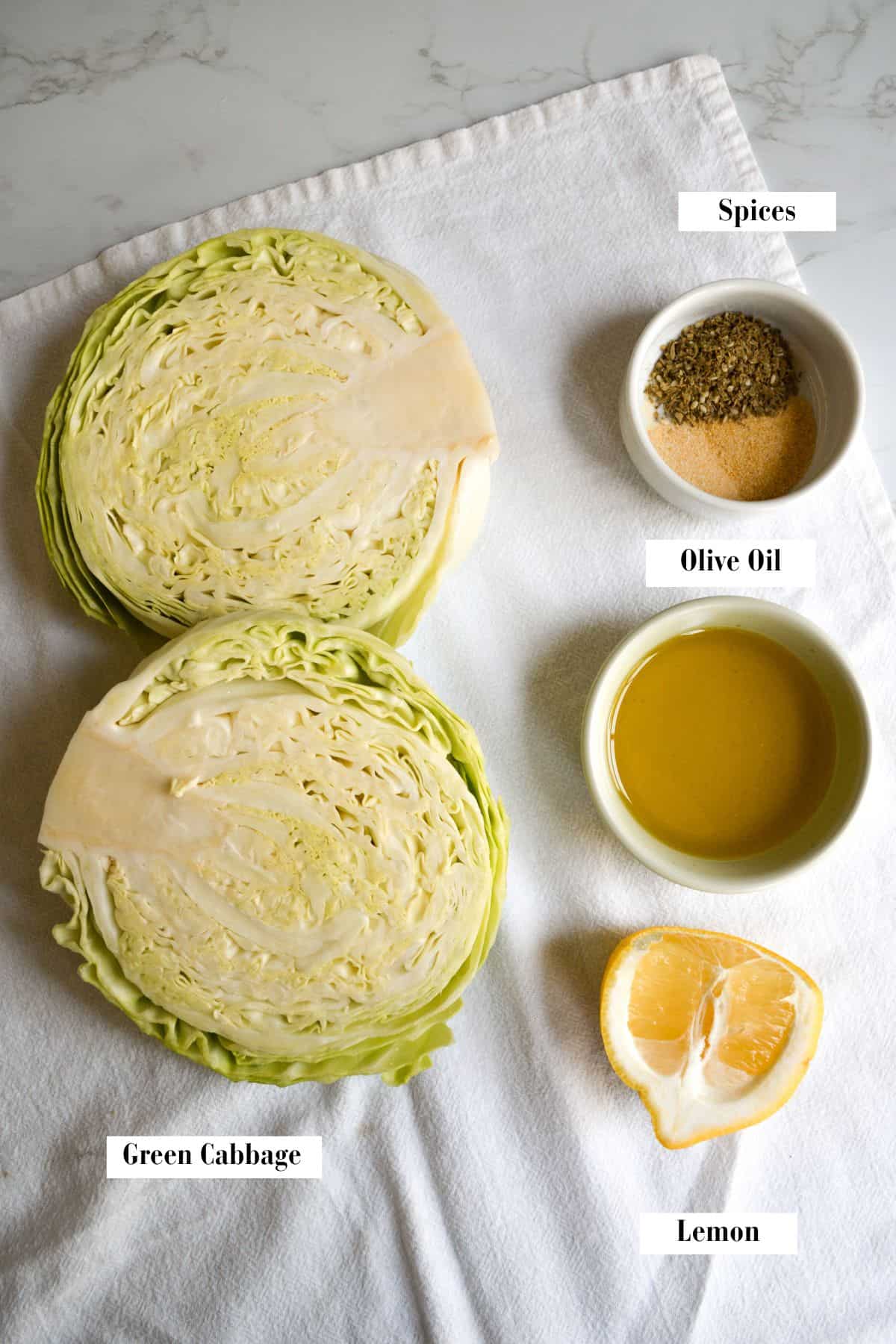 Ingredients for this recipe in small jars on a linen cloth.