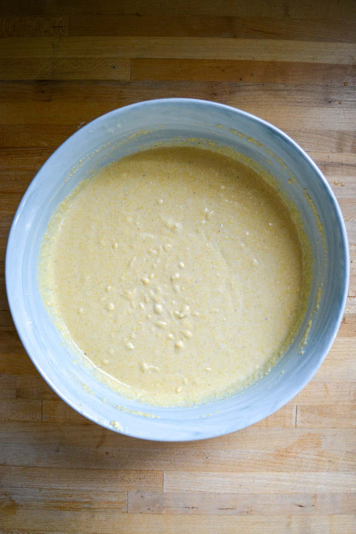 Batter in a large mixing bowl.