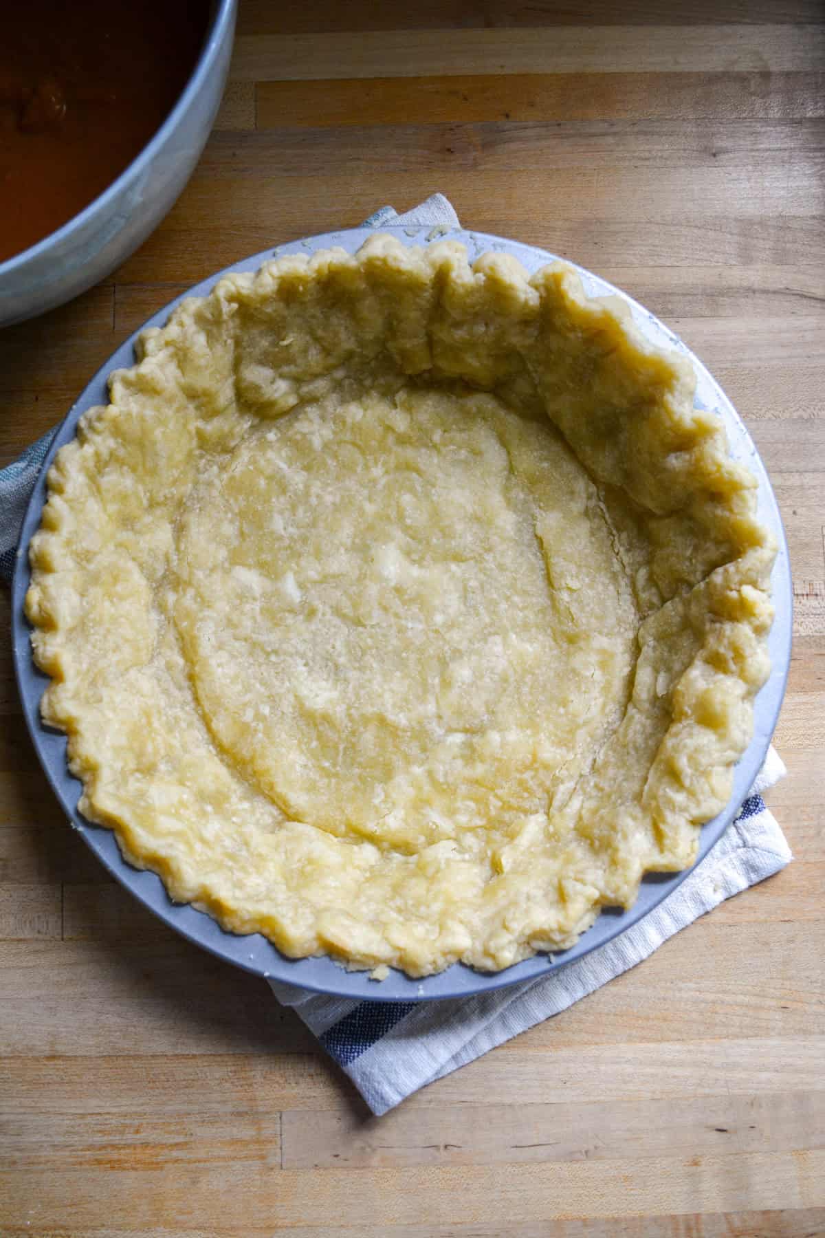 Par baked pie crust.
