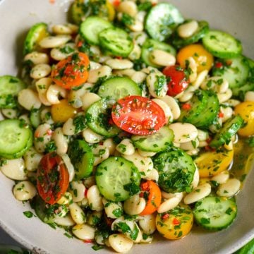 Butter Bean Salad in a bowl.