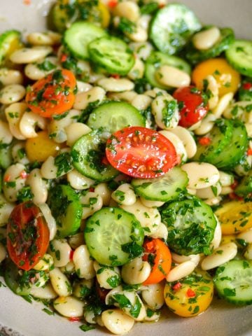Butter Bean Salad in a bowl.