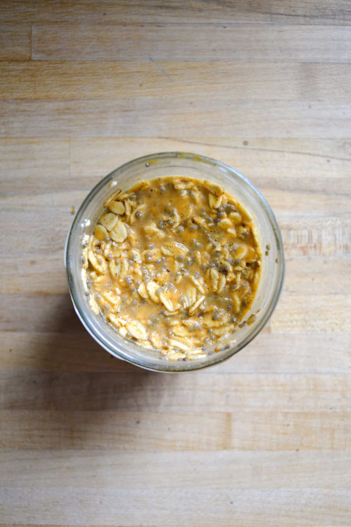 Oats ready to eat in a jar.