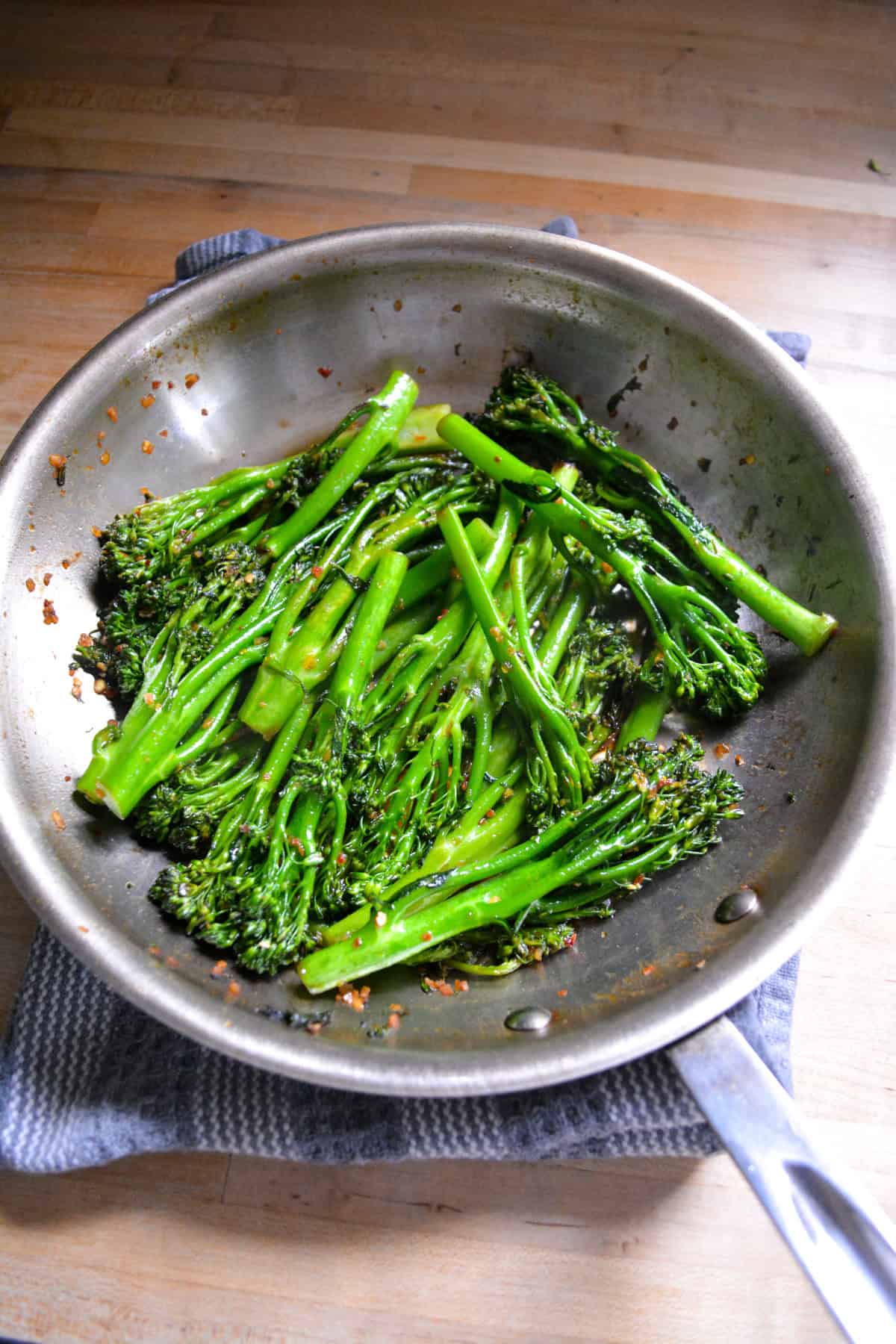 Sauce added to the skillet.
