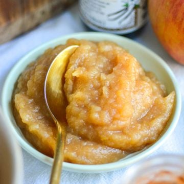 Applesauce in a bowl.